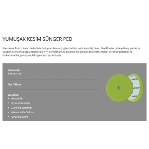 MENZERNA PREMIUM SOFT CUT FOAM PAD GREEN HARE GİDERİCİ SÜNGER 150 MM