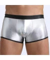 Fantezi Deri Görünümlü Gümüş Erkek Boxer Tanga