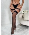 Fantezi Kadın Siyah Dantel Bacak Bantlı String Jartiyer Çorap Takımı