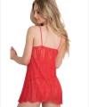 Fantezi Önü Açık Kırmızı Dantel Gecelik İç Giyim