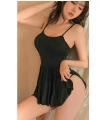 Fantezi Siyah Seksi Mini Elbise Fantezi Gecelik
