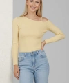 Tek Omuz İpli Bluz Sarı T4328