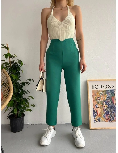 Atlas fletolu pantolon petrol yeşili