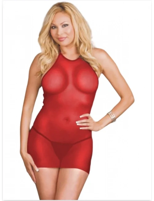 Büyük Beden Kırmızı Fantazi Seksi Tül Babydoll