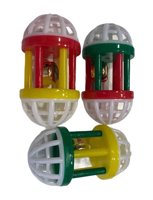 Çıngıraklı Elips Kedi Oyun Topu 8 cm 3 lü set