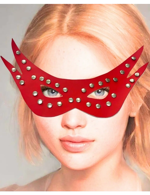 Deri Fantezi Kırmızı Parti Maskesi