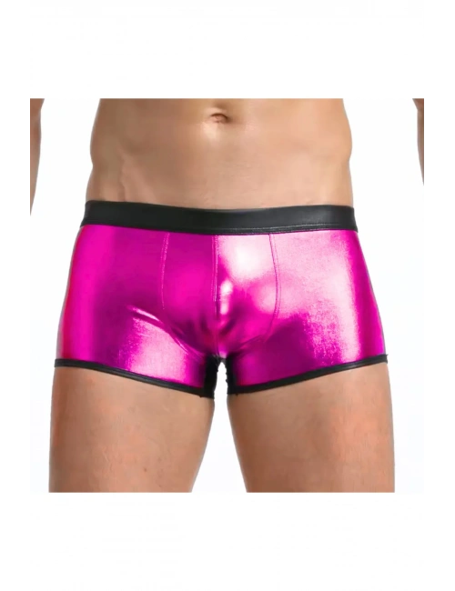 Fantezi Deri Görünümlü Pembe Erkek Boxer - Fantezi Tanga
