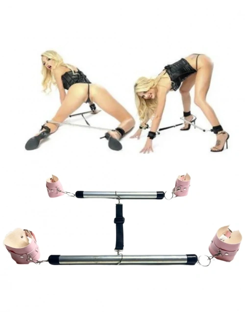 Fantezi Pembe Deri Seksi Borulu Yatak Kelepçesi