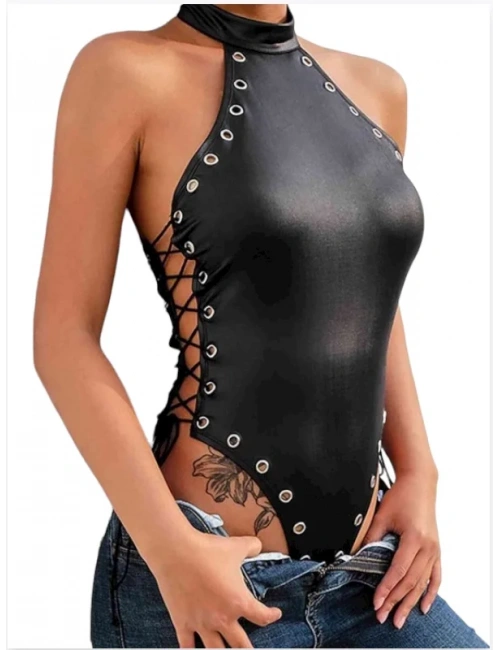 Fantezi Yanları Kuş Gözlü Yandan Bağlamalı Seksi Babydol