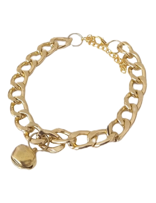 Kedi Ve Köpek Lüx Zincir Kolye 25-30 cm Medium Gold