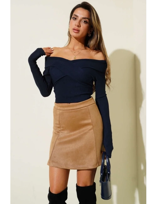 Madonna Çapraz Yaka Bluz lacivert