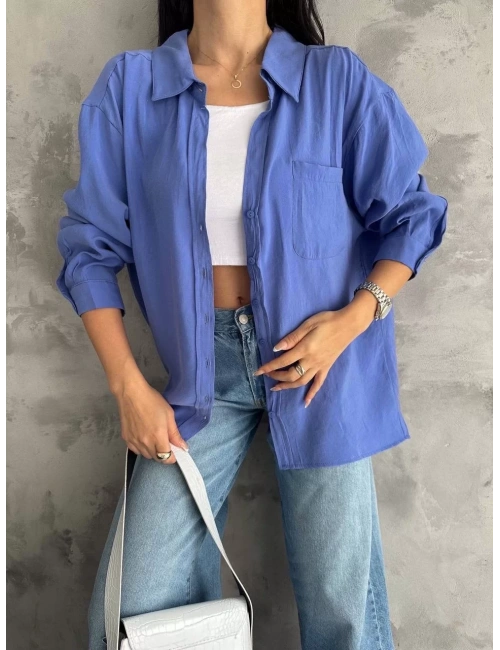 Modal oversize cepli gömlek