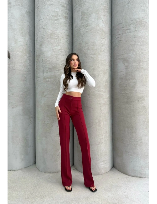 Önü cumalı ithal krep pantolon