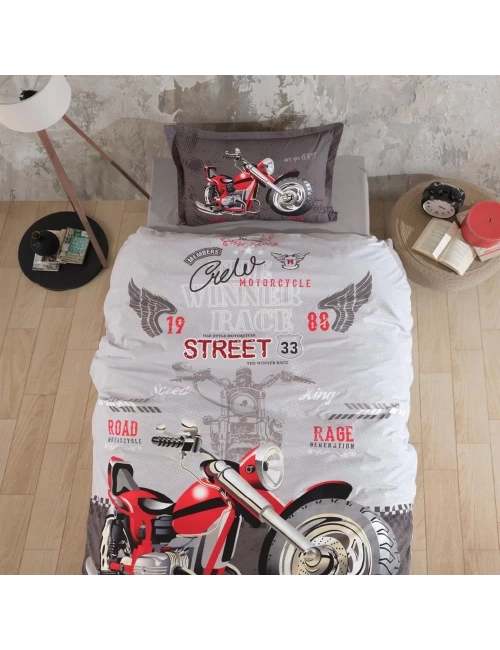 Ranforce Nevresim Takımı Tek Kişilik Street King v1 Gri
