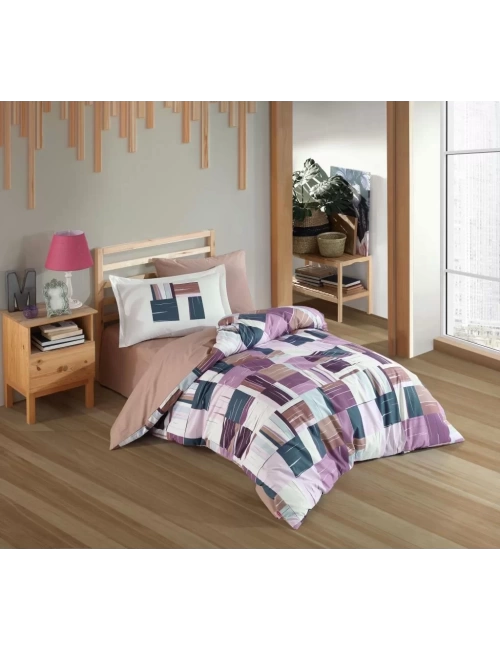 Tek Kişilik Poplin Nevresim Takımı Dream Bordo
