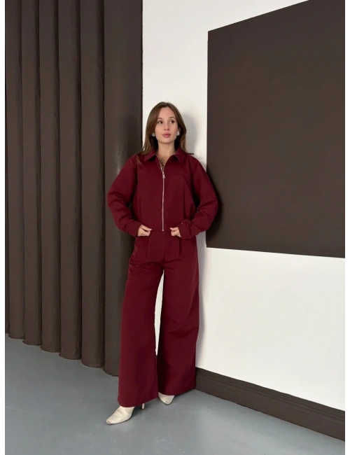 Trenç takım alt üst bordo ons