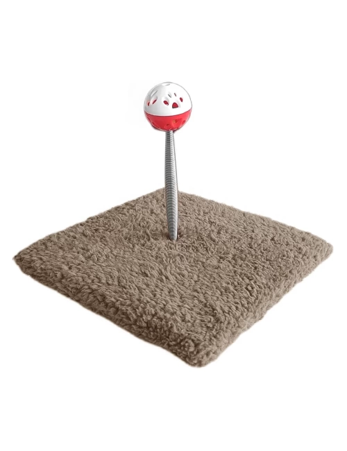 Yaylı Toplu Hacıyatmaz Kedi Aktivite Oyuncağı 16-20 cm Taba