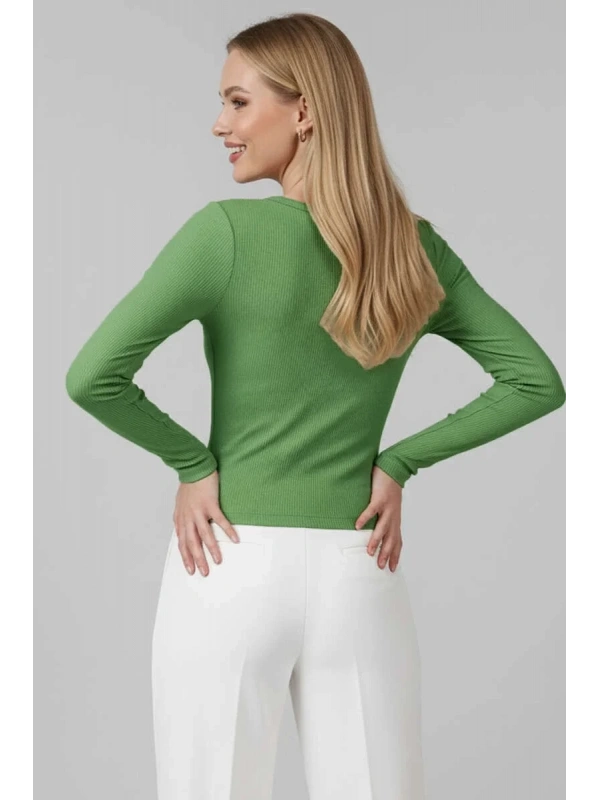 Çıtçıt Detaylı Bluz Yeşil T4343