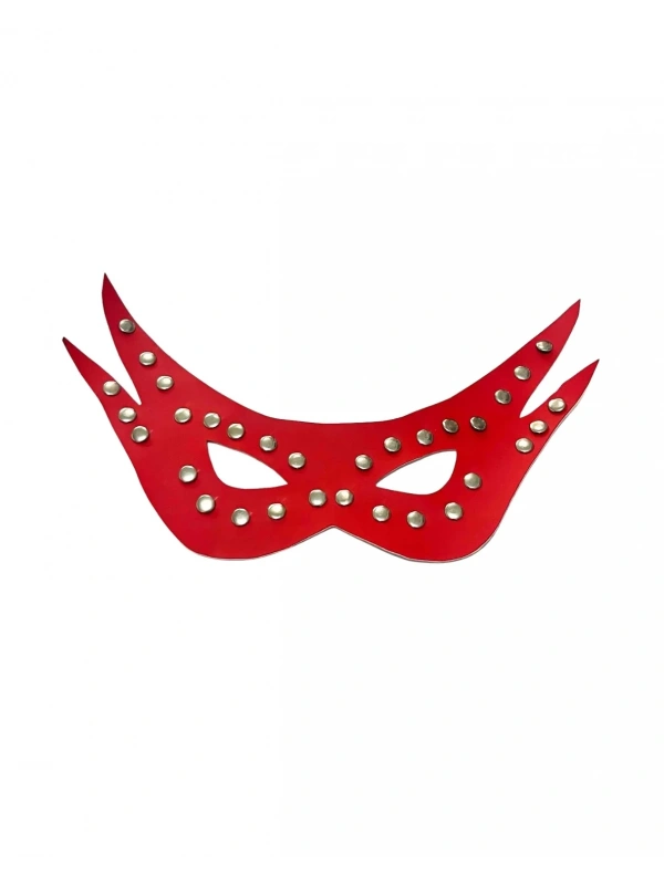 Deri Fantezi Kırmızı Parti Maskesi