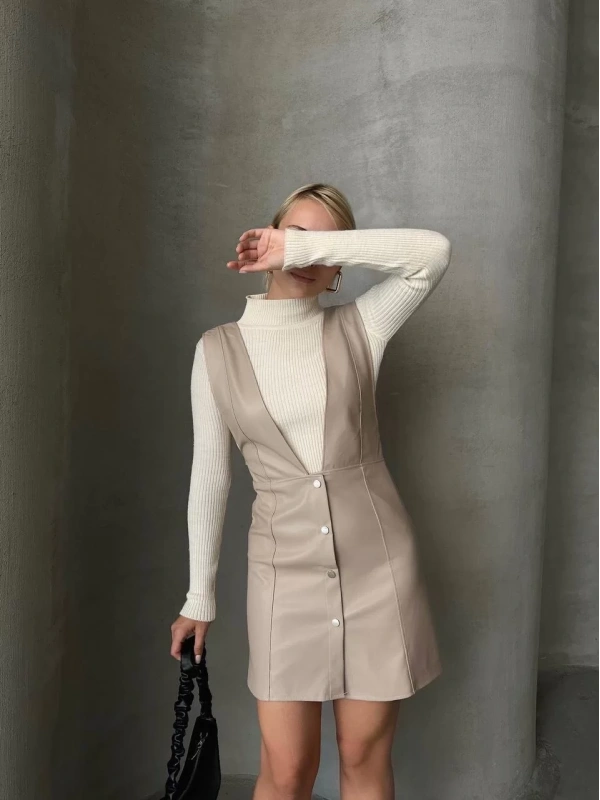 Deri jile ekbise bej w24796