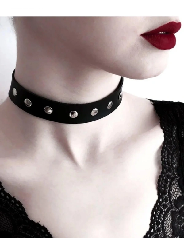 Deri Metalli Bayan Boyunluk