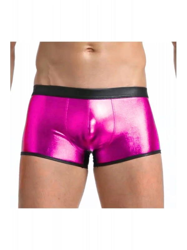 Fantezi Deri Görünümlü Pembe Erkek Boxer - Fantezi Tanga