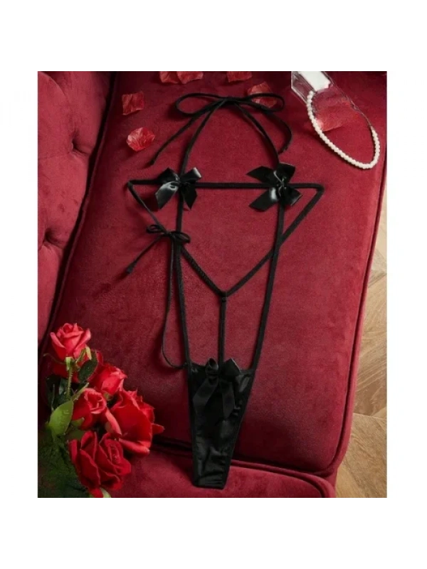 Fantezi Fiyonklu Lastik Gecelik (eldivensiz)