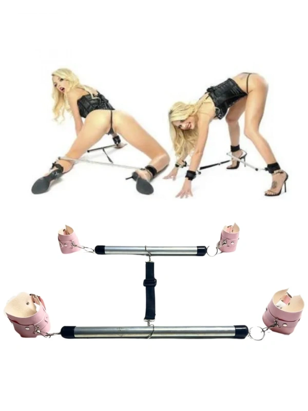 Fantezi Pembe Deri Seksi Borulu Yatak Kelepçesi