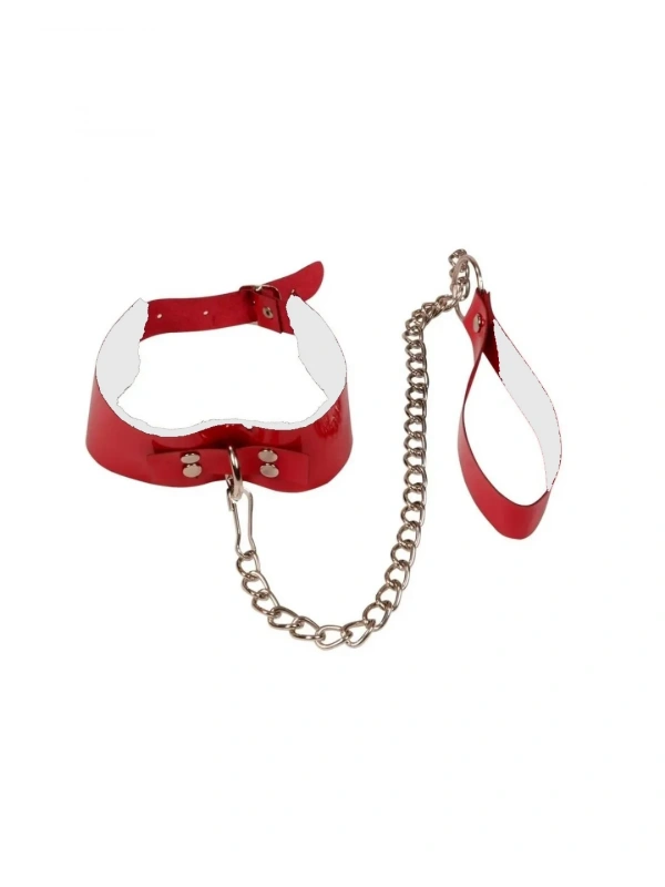 Fantezi Seksi Kırmızı Harness Tasma