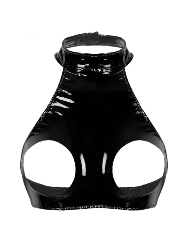 Fantezi Seksi Özel Bölgeleri Açık Siyah Lame Gecelik