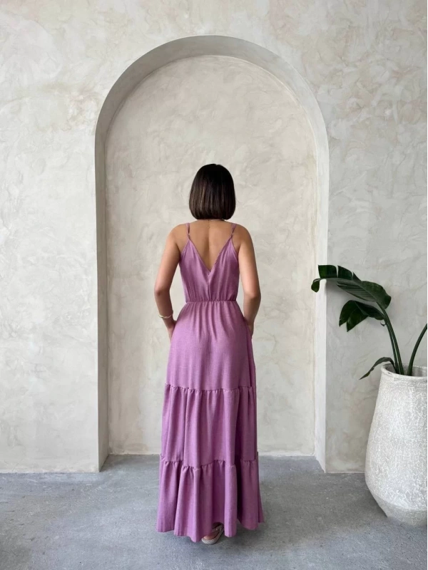 Fırfırlı katlı elbise s255049