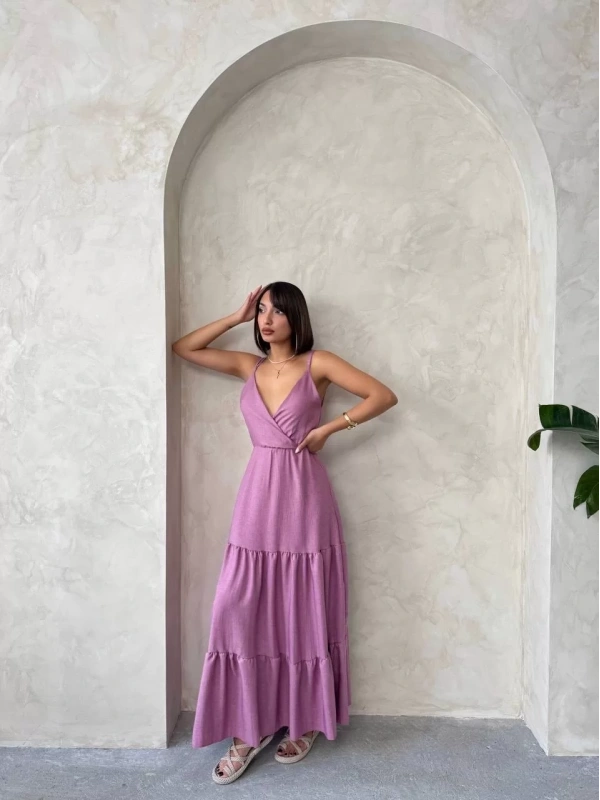 Fırfırlı katlı elbise s255049