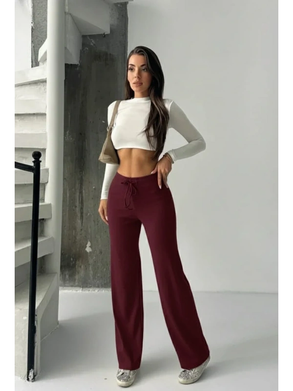 Fit comfort bej salaş pantolon bordo A6011