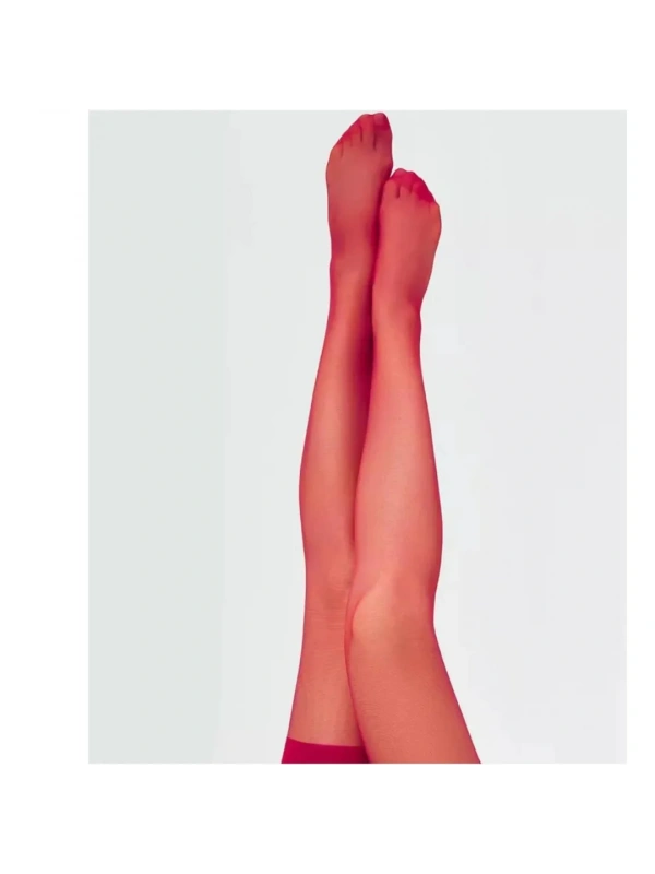 Kadın Kırmızı Düz Jartiyer Çorabı