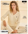 90759 Kadın V Yaka Uzun Kol Pijama Takımı