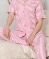 Alissa 6294 Kadın Çizgili Patlı Pijama Takımı