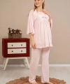 Ba-ha 4504 Dantel Sabahlıklı Lohusa Pijama Takımı