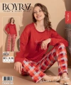 Boyraz 08014 Kadın Sendy Kumaş Uzun Kol Pijama Takımı