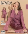 Boyraz 08018 Sendy Kumaş Gömlek Yaka Pijama Takımı