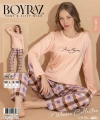 Boyraz 08019 Kadın Sendy Kumaş Uzun Kol Pijama Takımı
