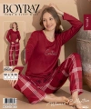 Boyraz 08020 Kadın Sendy Kumaş Uzun Kol Pijama Takımı