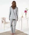 Estiva 25360 Gömlek Yaka Çizgili Kadife Pijama Takımı