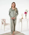 Estiva 25364 Gömlek Yaka Kadife Pijama Takımı