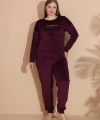 Estiva 25393 Uzun Kol Battal Kadife Pijama Takımı