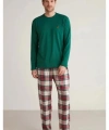 Nautıca M630 Erkek Uzun Kollu Ekoseli Pijama Takımı