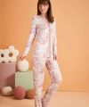 Pjs 28017 Kadın Uzun Kol Önü Düğmeli Pijama Takım