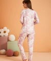 Pjs 28017 Kadın Uzun Kol Önü Düğmeli Pijama Takım