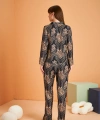 Pjs 28039 Kadın Uzun Kol Boydan Düğmeli Desenli Pijama Takımı