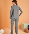Pjs 28049 Kadın Uzun Kol Önü Düğmeli Pijama Takım