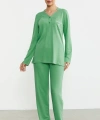 Sementa 76438 Yarım Düğmeli Cep Detaylı Pijama Takım